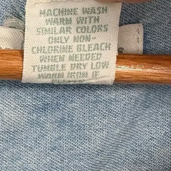 Bechamel Denim Zip Up Butterfly Embroidered Dress Size Medium Petite - Picture 9 of 9